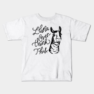 Let Me Overthink This Funny Llama Design Kids T-Shirt